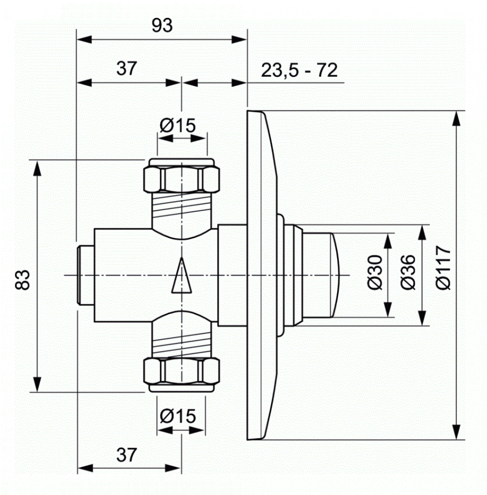 Нажимной встраиваемый кран для душа Ideal Standard ALPHA A1332AA - 2 изображение