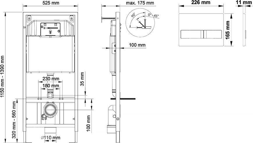 Комплект Bocchi Taormina Pro Rimless 1451-001-0129 подвесной унитаз + Berges Wasserhaus Novum L5 (Line) 040215 с клавишей - 6 изображение