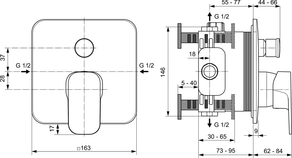Смеситель Ideal Standard Tonic II для ванны с душем A6340AA хром - 3 изображение