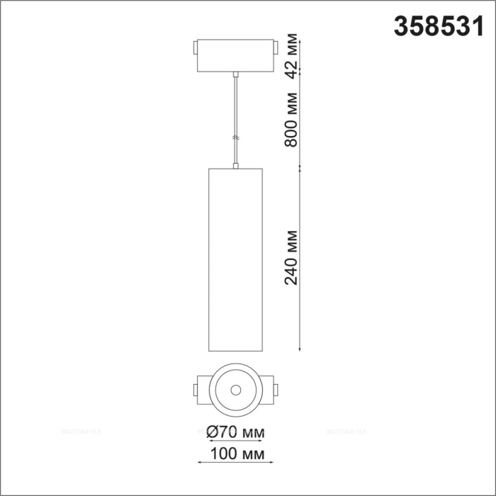 Трековый светильник для низковольтного шинопровода Novotech Shino 358531 - 3 изображение