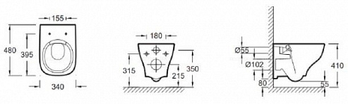 Комплект подвесной безободковый унитаз Jacob Delafon Struktura E21754RU-00 с сиденьем микролифт + система инсталляции с кнопкой хром - 8 изображение