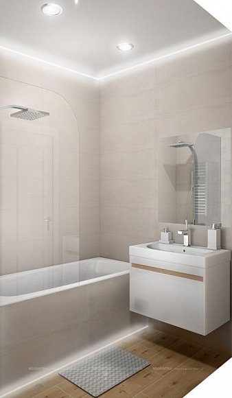 Дизайн Ванная в стиле Современный в бежевом цвете №10943