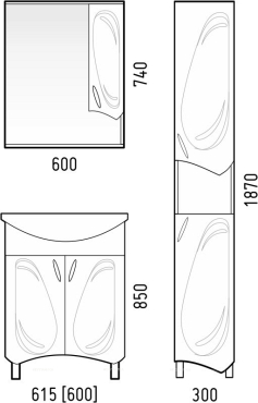Шкаф-пенал Corozo Ультра Кентис 30, белый - 3 изображение