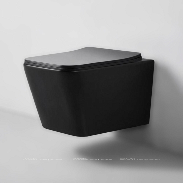Унитаз подвесной безободковый Bond F04-108 с крышкой-сиденьем микролифт, черный - 10 изображение