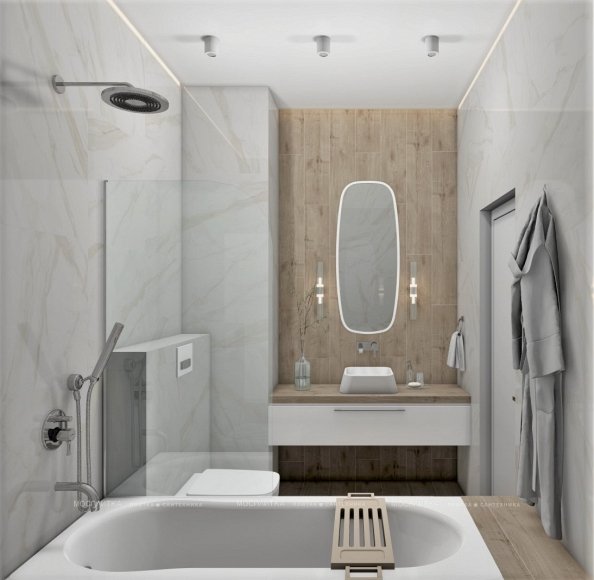 Дизайн Ванная в стиле Современный в белом цвете №12853 - 2 изображение