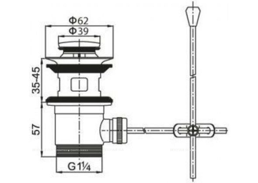 Донный клапан для раковины Cezares CZR-SA2-02, бронза - 2 изображение