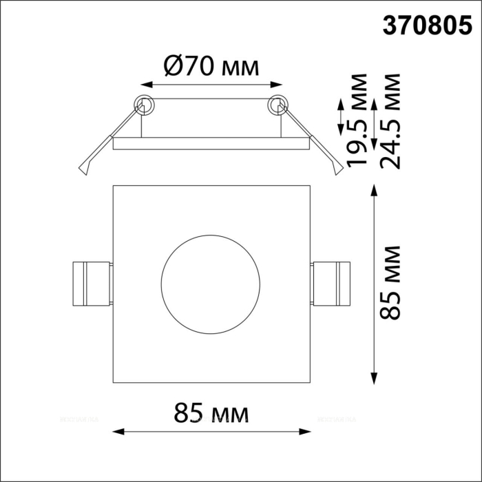 Встраиваемый влагозащищенный светильник Novotech Aqua 370805 - 2 изображение