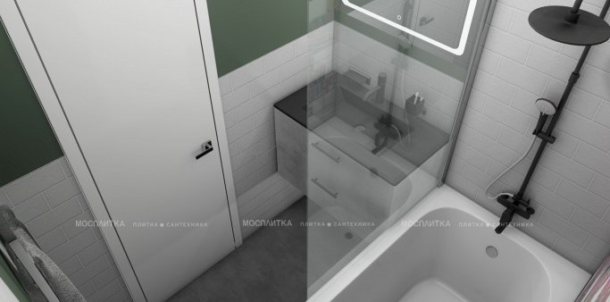 Дизайн Ванная в стиле Лофт в белом цвете №12994 - 6 изображение