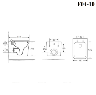 Унитаз подвесной безободковый Bond F04-10 с крышкой-сиденьем микролифт, белый - 14 изображение