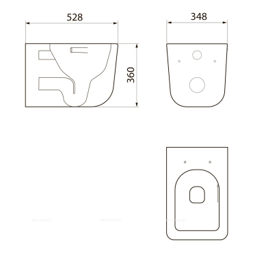 Унитаз подвесной Point Меркурий PN41831 безободковый, белый, сиденье дюропласт, микролифт, быстросъемное - 10 изображение