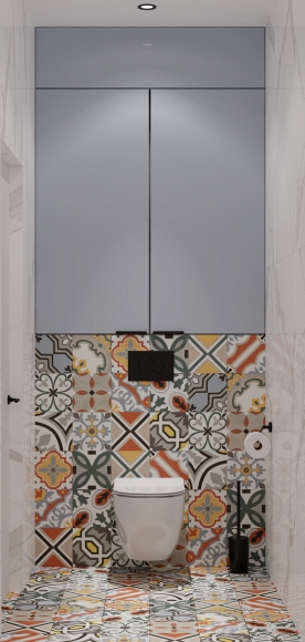 Дизайн Санузел в стиле Современный в белом цвете №13351 - 5 изображение