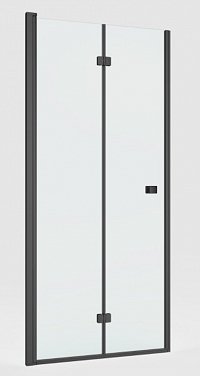 Душевая дверь Roca Capital 90Х195 см складная M4509016M, прозрачное стекло, черный