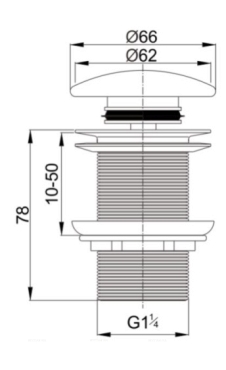 Донный клапан для раковины Cezares CZR-SC-01 хром - 2 изображение