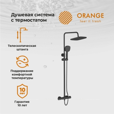 Душевая стойка Orange Thermo T02S4-912b черный - 4 изображение