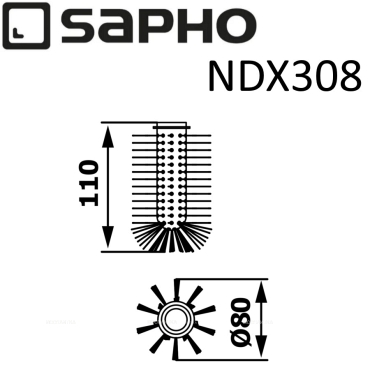 Сменная щетка для ёршика Sapho X-Round NDX308 черный - 2 изображение