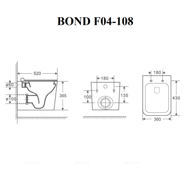 Унитаз подвесной безободковый Bond F04-108 с крышкой-сиденьем микролифт, черный - 11 изображение