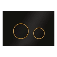 Кнопка смыва Veconi 
Round Design VFRD-BLG, 150х220х13, пластик, черный, кайма - матовое золото