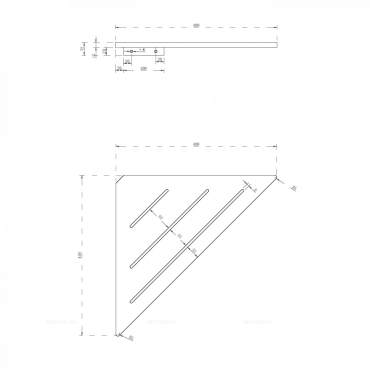 Угловая полочка Abber Stein AS1652L белый - 3 изображение