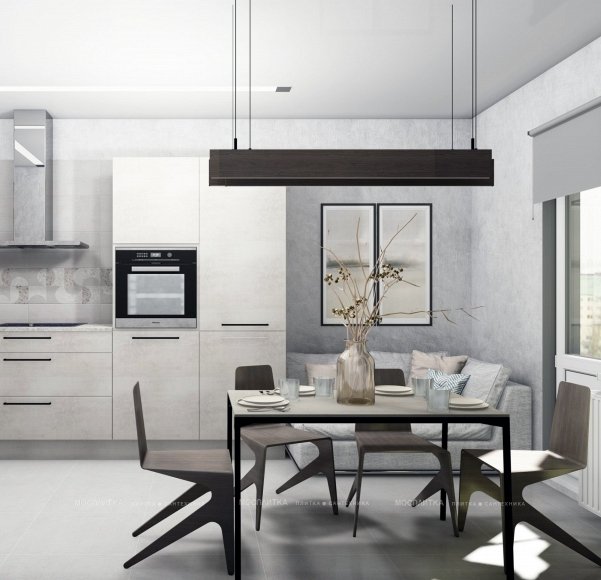 Дизайн Кухня в стиле Современный в сером цвете №12709 - 4 изображение