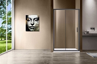 Душевая дверь Vincea Garda 150x190 см, VDS-1G150CLGM, профиль серый, стекло прозрачное
