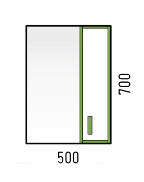 Зеркальный шкаф Corozo Спектр 50 зеленый - 5 изображение