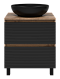 Тумба с раковиной Brevita Dakota 60 см DAK-07060-19/02-2Я дуб галифакс олово / черный кварц