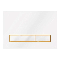 Кнопка смыва Veconi 
Square Design VFSD-WHG,150х220х13, пластик, белый, кайма - матовое золото