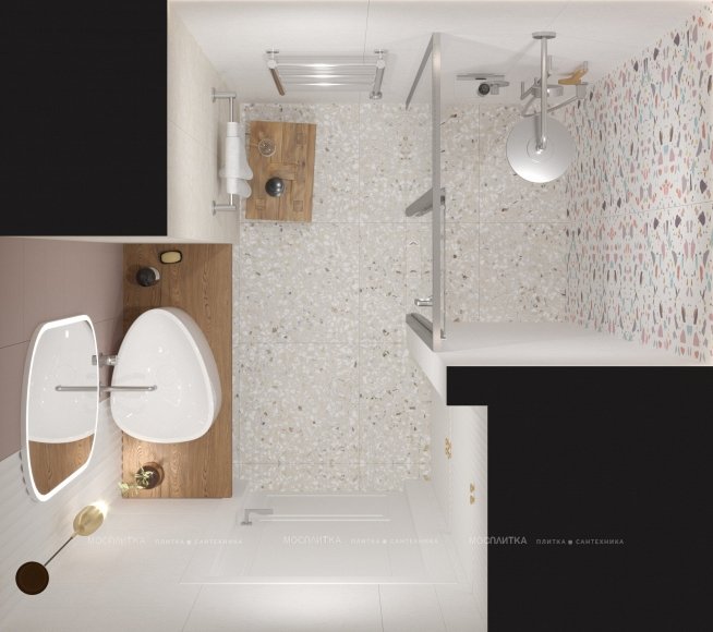 Дизайн Ванная в стиле Современный в белом цвете №13207 - 3 изображение