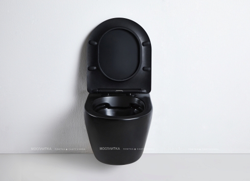 Унитаз подвесной безободковый Bond F01-108 с крышкой-сиденьем микролифт, черный - 6 изображение