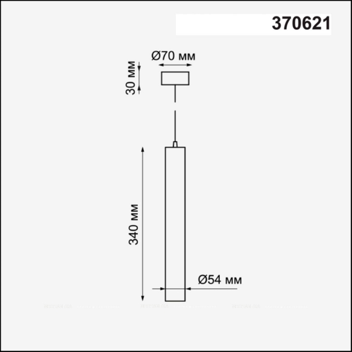 Подвесной светильник, длина провода 1м Novotech Pipe 370621 - 3 изображение