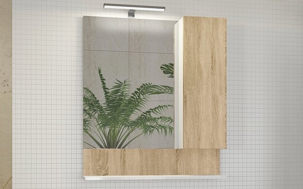 Зеркальный шкаф Comfortу Рига-70 дуб сонома