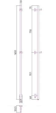 Полотенцесушитель электрический Сунержа Аскет 165х5 см 00-0850-1650 без покрытия - 4 изображение