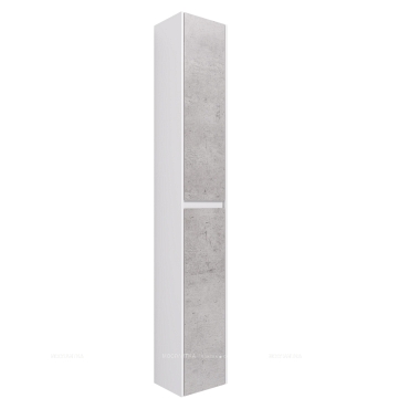 Шкаф-пенал Dreja Slim 30 см 99.0505 глянцевый белый / бетон - 6 изображение