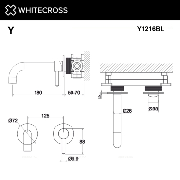 Смеситель для раковины Whitecross Y black Y1216BL матовый черный - 3 изображение