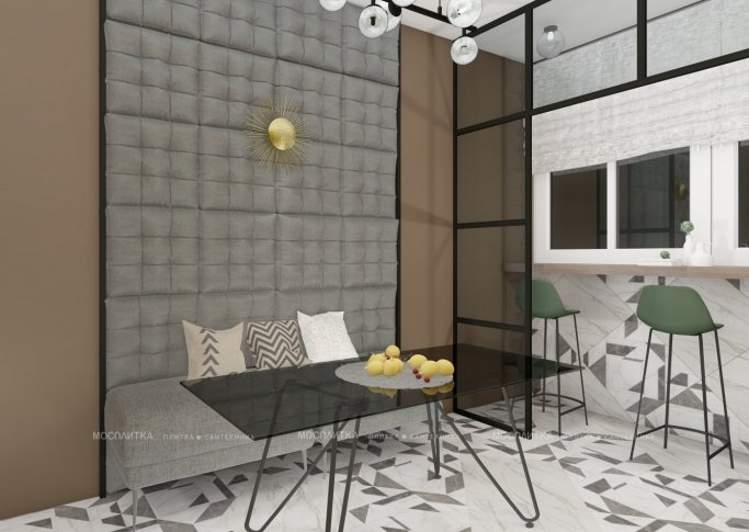Дизайн Кухня в стиле Современный в черно-белом цвете №12860 - 11 изображение