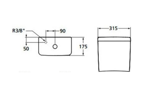 Бачок для унитаза Ideal Standard Connect Cube E797001 - 4 изображение