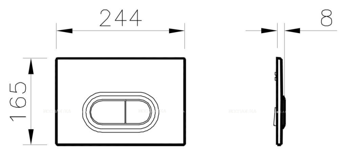 Клавиша смыва для унитаза VitrA 740-0940 сталь - 2 изображение