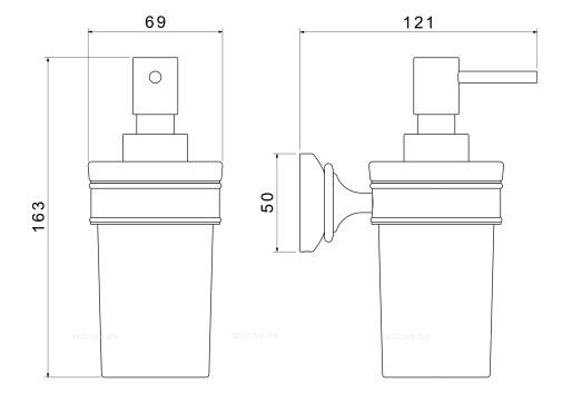 Дозатор жидкого мыла Aquatek Классик AQ4505CR хром - 2 изображение