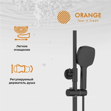 Душевая стойка Orange Thermo T02S4-911b черный - 6 изображение