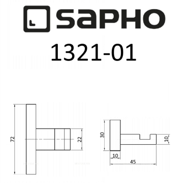 Крючок Sapho Olymp 1321-01 хром - 3 изображение