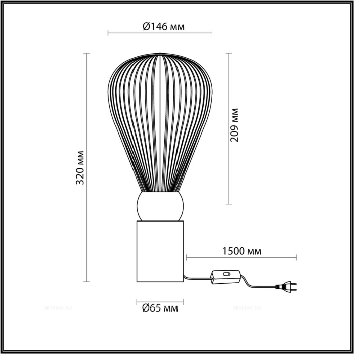 Настольная лампа Odeon Light Elica 5402/1T - 2 изображение
