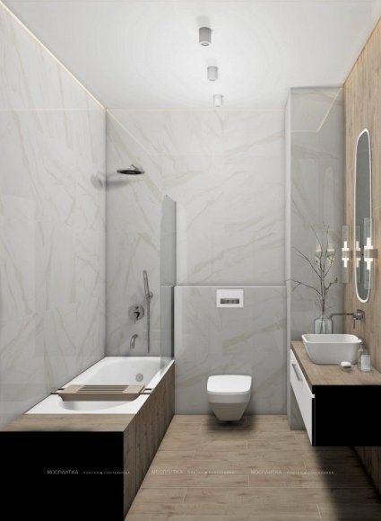 Дизайн Ванная в стиле Современный в белом цвете №12853 - 5 изображение