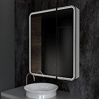 Зеркальный шкаф Art&Max Verona 70 см AM-Ver-700-800-2D-L-DS-F с подсветкой, белый
