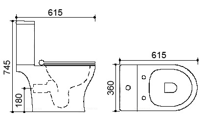 Унитаз-компакт безободковый Azario Verde AZ-2224 с крышкой-сиденьем микролифт, белый - 3 изображение