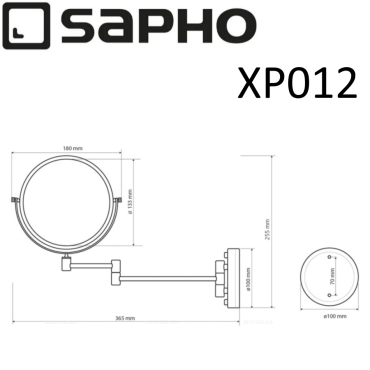 Косметическое зеркало Sapho Diamond XP012 бронза - 5 изображение