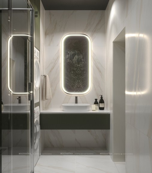 Дизайн Ванная в стиле Современный в белом цвете №12856 - 3 изображение