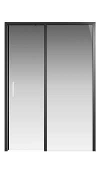 Душевой уголок Creto Nota стекло прозрачное профиль черный 140х80 см, 122-WTW-140-C-B-6 + 122-SP-800-C-B-6
