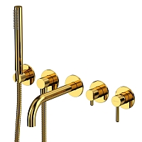 Смеситель для ванны с душем Whitecross Y gold Y1240GL глянцевое золото, на 2 потребителя