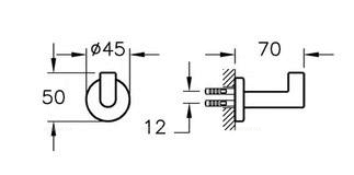 Крючок для халата VitrA Minimax S A44787, глянцевый хром - 2 изображение