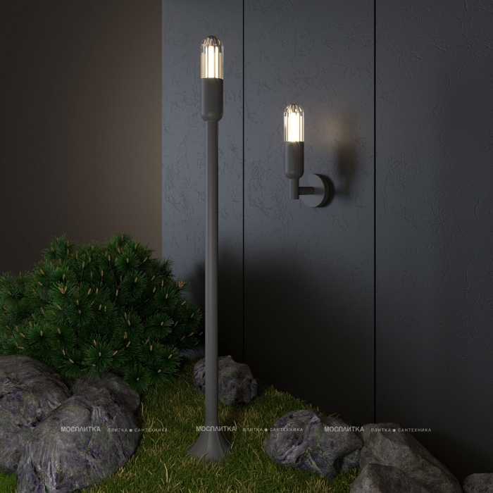 Светильник садово-парковый со светодиодами ISIDA LED серый 35165/F - 3 изображение